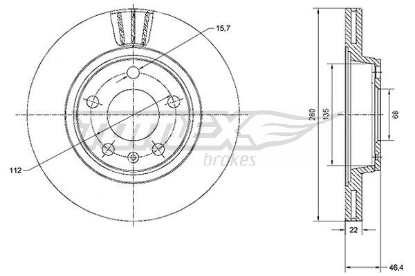 TOMEX BRAKES stabdžių diskas TX 70-21